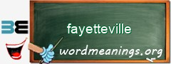 WordMeaning blackboard for fayetteville